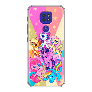 Силиконовый чехол на Motorola Moto G9 Play с принтом My little pony Дружба чудо