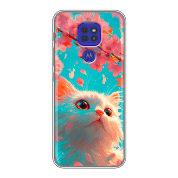 Силиконовый чехол на Motorola Moto G9 Play с принтом Красивый кот Силиконовый чехол на Motorola Moto G9 Play с принтом Красивый кот