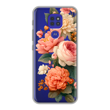 Силиконовый чехол на Motorola Moto G9 Play с принтом цветы Силиконовый чехол на Motorola Moto G9 Play с принтом цветы