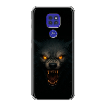 Силиконовый чехол на Motorola Moto G9 Play с принтом Волк Силиконовый чехол на Motorola Moto G9 Play с принтом Волк