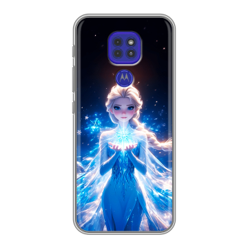 Силиконовый чехол на Motorola Moto G9 Play с принтом Холодное сердце Frozen
