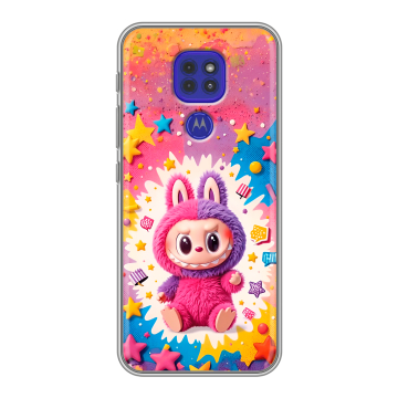 Силиконовый чехол на Motorola Moto G9 Play с принтом Labubu Лабубу