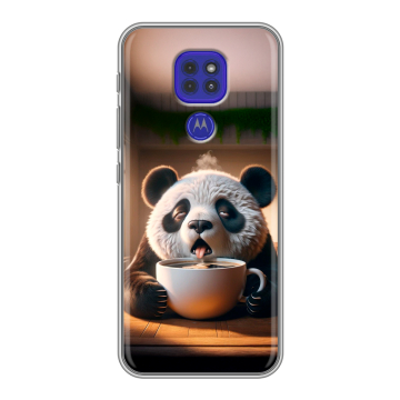Силиконовый чехол на Motorola Moto G9 Play с принтом смешная панда