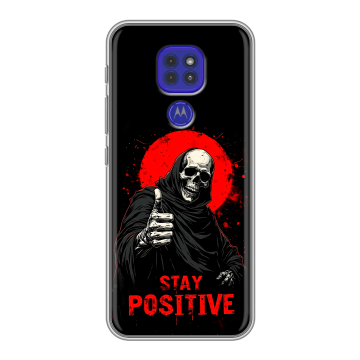 Силиконовый чехол на Motorola Moto G9 Play с принтом смешной скелет