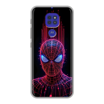Силиконовый чехол на Motorola Moto G9 Play с принтом Spiderman Человек паук