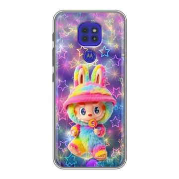 Силиконовый чехол на Motorola Moto G9 Play с принтом Labubu Лабубу
