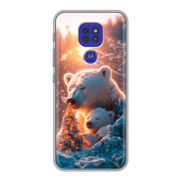 Силиконовый чехол на Motorola Moto G9 Play с принтом Новый год
