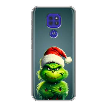Силиконовый чехол на Motorola Moto G9 Play с принтом Новый год
