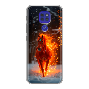 Силиконовый чехол на Motorola Moto G9 Play с принтом Новый год