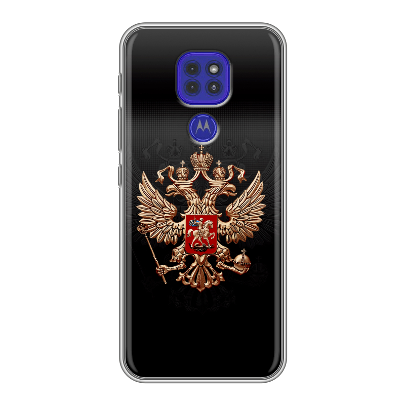 Силиконовый противоударный чехол на Motorola Moto G9 Play с принтом Герб России Силиконовый противоударный чехол на Motorola Moto G9 Play с принтом Герб России