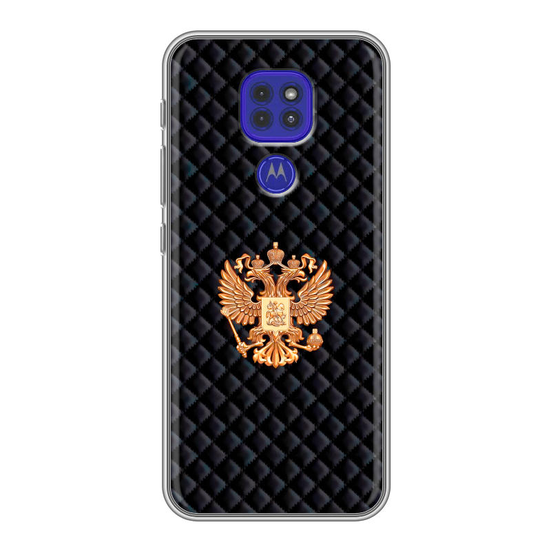 Силиконовый противоударный чехол на Motorola Moto G9 Play с принтом Герб России принт Силиконовый противоударный чехол на Motorola Moto G9 Play с принтом Герб России принт