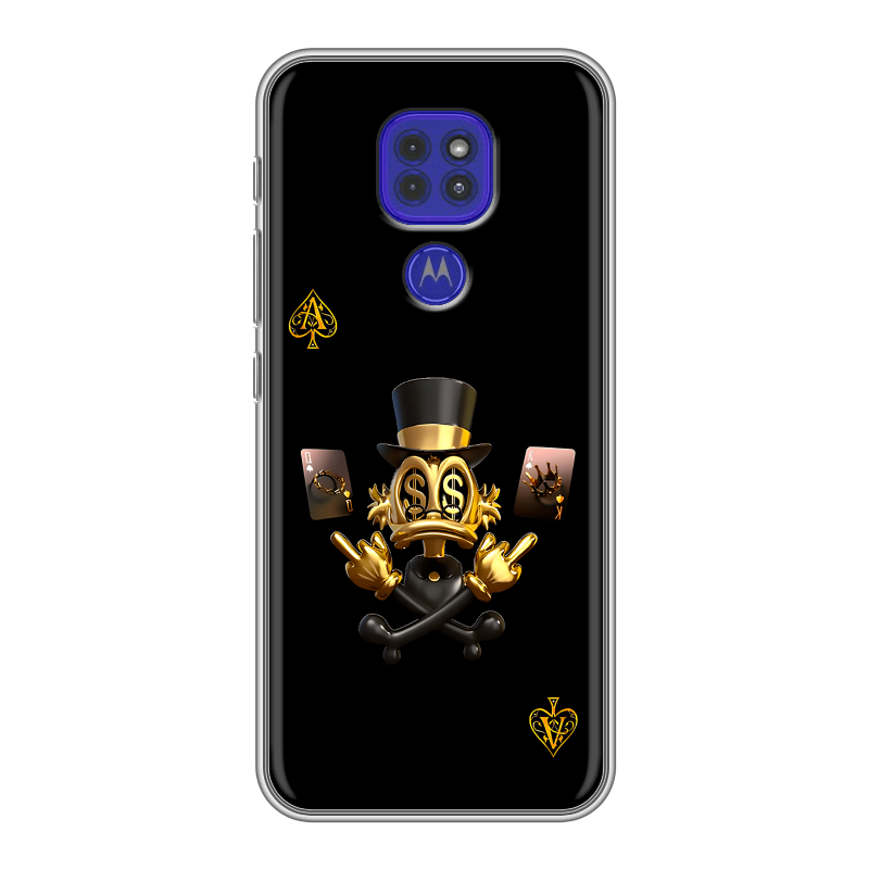 Силиконовый противоударный чехол на Motorola Moto G9 Play с принтом Золотой скрудж макдак Силиконовый противоударный чехол на Motorola Moto G9 Play с принтом Золотой скрудж макдак