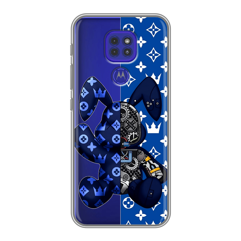 Силиконовый противоударный чехол на Motorola Moto G9 Play с принтом Луи робот Силиконовый противоударный чехол на Motorola Moto G9 Play с принтом Луи робот