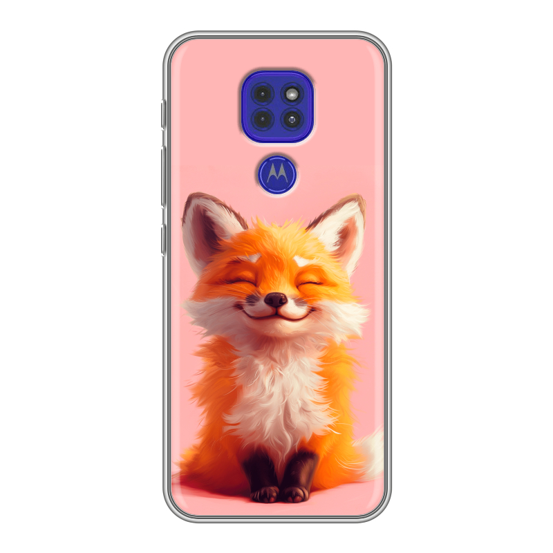 Силиконовый противоударный чехол на Motorola Moto G9 Play с принтом милая лиса Силиконовый противоударный чехол на Motorola Moto G9 Play с принтом милая лиса