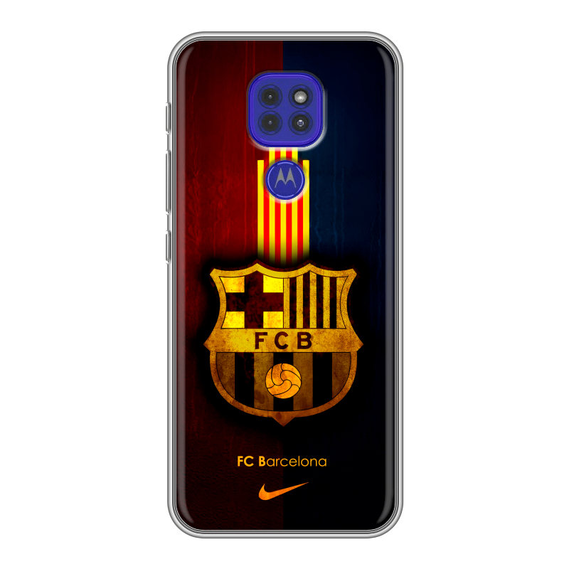Силиконовый противоударный чехол на Motorola Moto G9 Play с принтом Барселона Barcelona Силиконовый противоударный чехол на Motorola Moto G9 Play с принтом Барселона Barcelona
