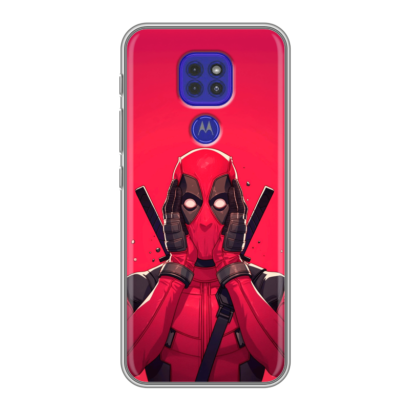 Силиконовый чехол на Motorola Moto G9 Play с принтом Дедпул Deadpool Силиконовый чехол на Motorola Moto G9 Play с принтом Дедпул Deadpool