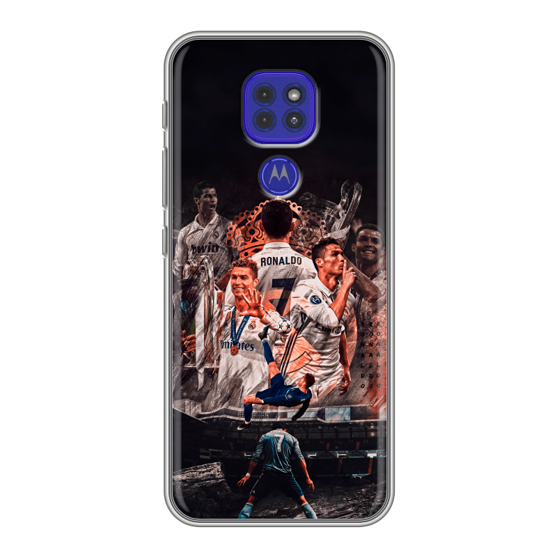 Силиконовый чехол на Motorola Moto G9 Play с принтом Реал Роналдо Real Ronaldo Силиконовый чехол на Motorola Moto G9 Play с принтом Реал Роналдо Real Ronaldo
