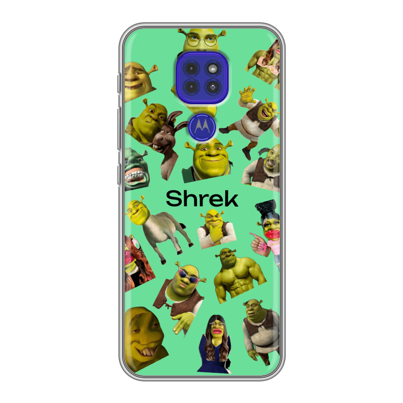 Силиконовый противоударный чехол на Motorola Moto G9 Play с принтом Шрек Shrek Силиконовый противоударный чехол на Motorola Moto G9 Play с принтом Шрек Shrek