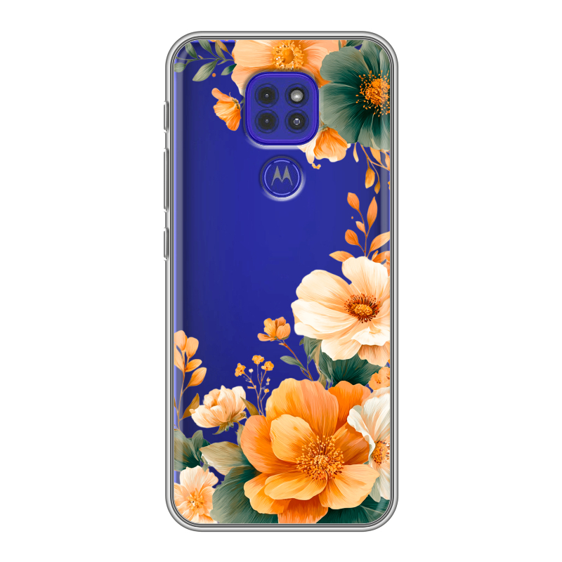 Силиконовый чехол на Motorola Moto G9 Play с принтом Цветы принт Силиконовый чехол на Motorola Moto G9 Play с принтом Цветы принт