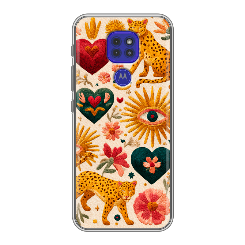 Силиконовый чехол на Motorola Moto G9 Play с принтом Модный принт Силиконовый чехол на Motorola Moto G9 Play с принтом Модный принт