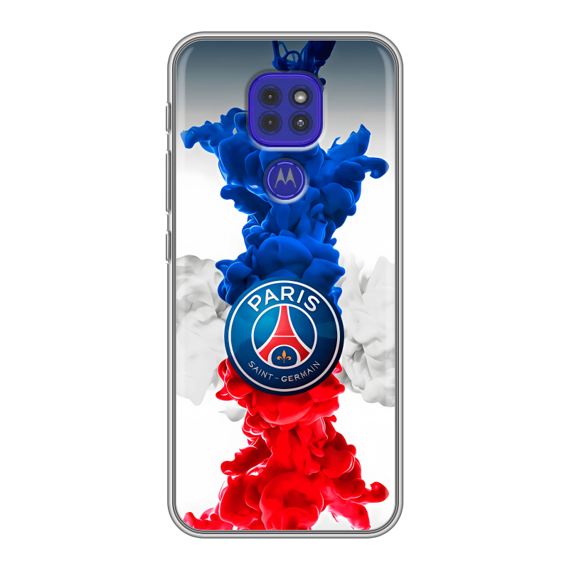 Силиконовый чехол на Motorola Moto G9 Play с принтом PSG ПСЖ Силиконовый чехол на Motorola Moto G9 Play с принтом PSG ПСЖ