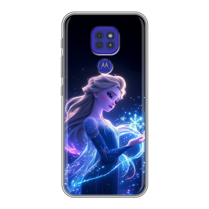 Силиконовый противоударный чехол на Motorola Moto G9 Play с принтом Холодное сердце Frozen Силиконовый противоударный чехол на Motorola Moto G9 Play с принтом Холодное сердце Frozen