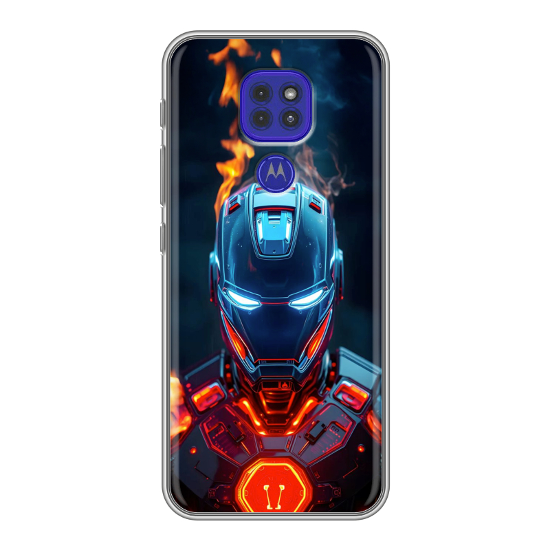 Силиконовый противоударный чехол на Motorola Moto G9 Play с принтом IronMan Железный человек Силиконовый противоударный чехол на Motorola Moto G9 Play с принтом IronMan Железный человек