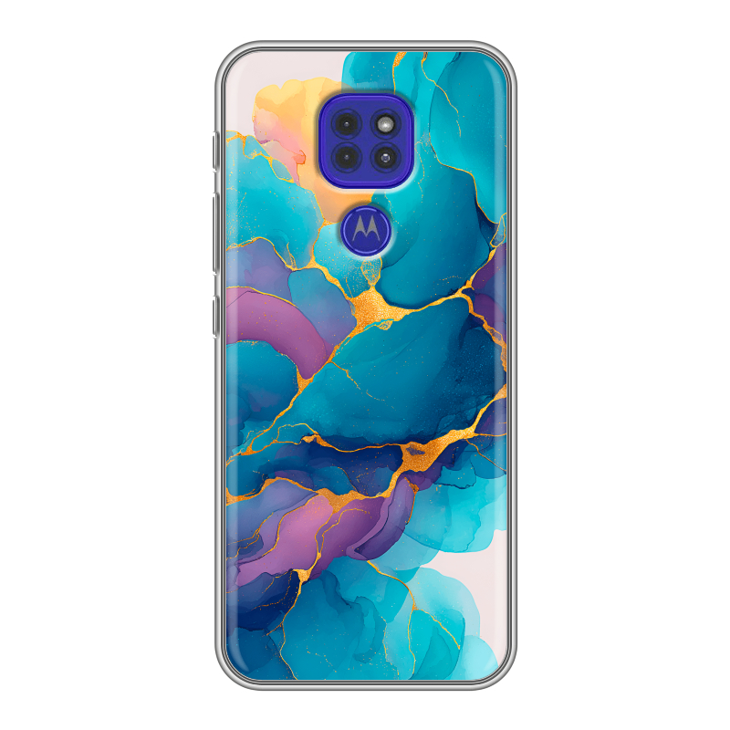 Силиконовый чехол на Motorola Moto G9 Play с принтом Мрамор блестки Силиконовый чехол на Motorola Moto G9 Play с принтом Мрамор блестки
