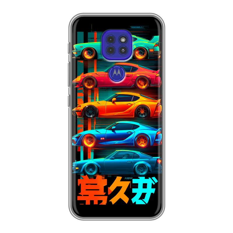 Силиконовый чехол на Motorola Moto G9 Play с принтом машины тачки Силиконовый чехол на Motorola Moto G9 Play с принтом машины тачки