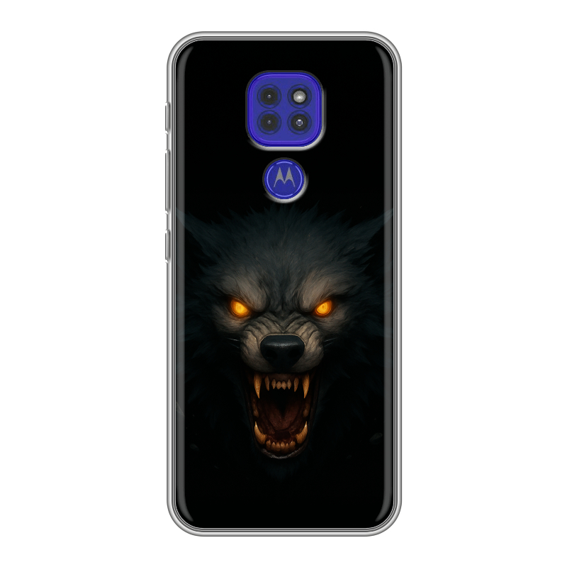 Силиконовый чехол на Motorola Moto G9 Play с принтом Волк Силиконовый чехол на Motorola Moto G9 Play с принтом Волк