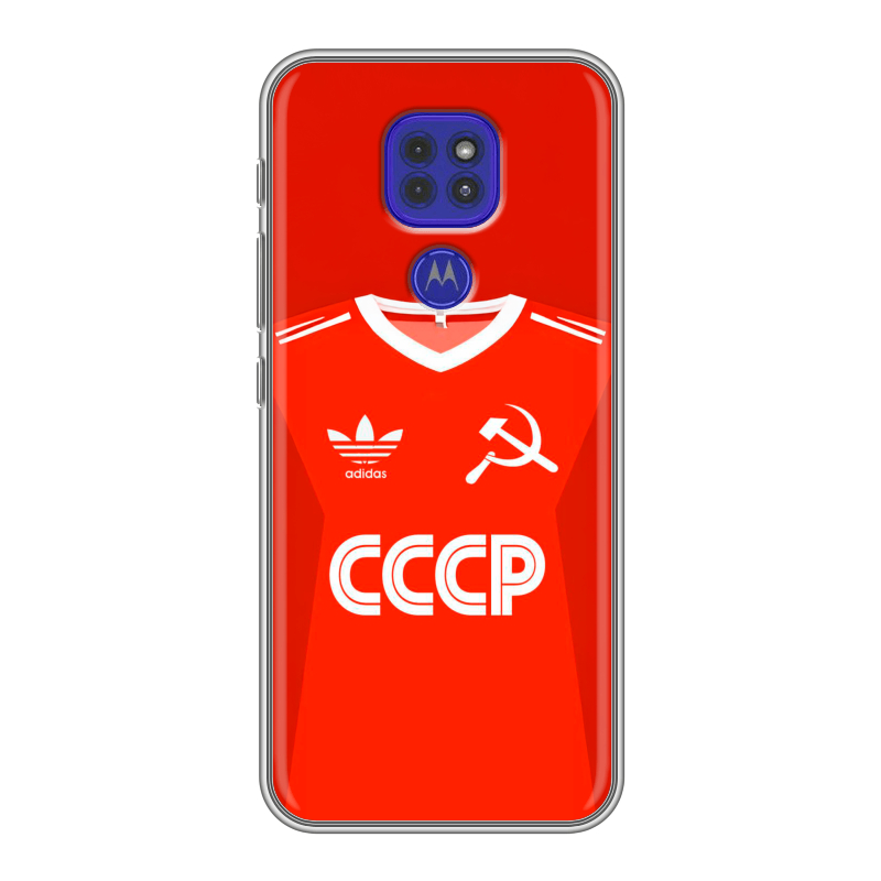 Силиконовый чехол на Motorola Moto G9 Play с принтом Флаг Герб СССР Силиконовый чехол на Motorola Moto G9 Play с принтом Флаг Герб СССР