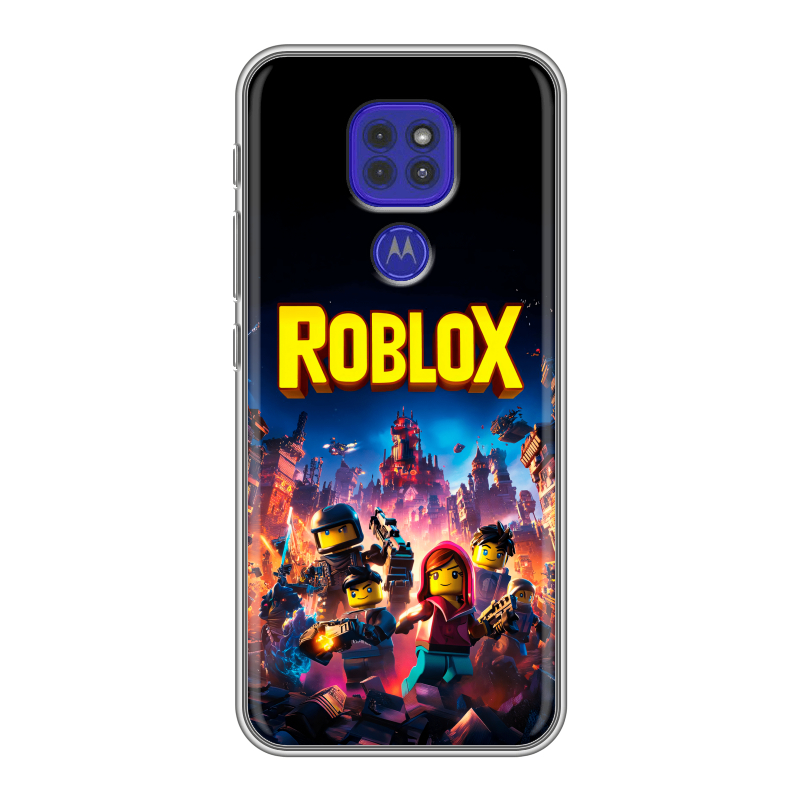 Силиконовый чехол на Motorola Moto G9 Play с принтом Roblox Роблокс Силиконовый чехол на Motorola Moto G9 Play с принтом Roblox Роблокс