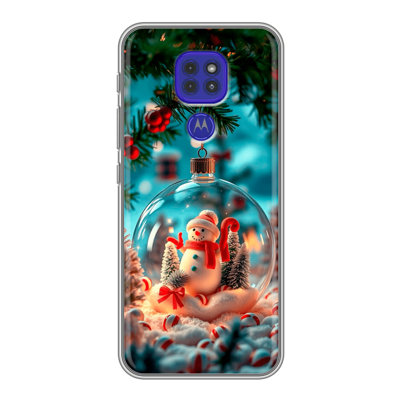 Силиконовый чехол на Motorola Moto G9 Play с принтом Новый год Силиконовый чехол на Motorola Moto G9 Play с принтом Новый год