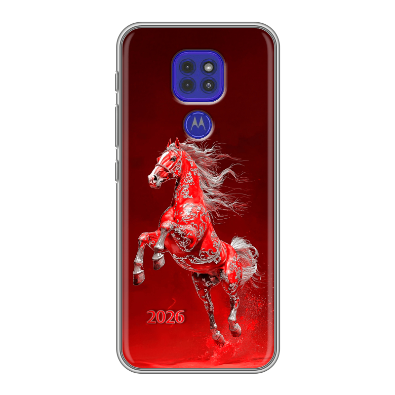 Силиконовый чехол на Motorola Moto G9 Play с принтом Новый год Силиконовый чехол на Motorola Moto G9 Play с принтом Новый год