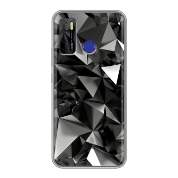 Силиконовый чехол на Tecno Camon 15 с принтом Черные кристаллы