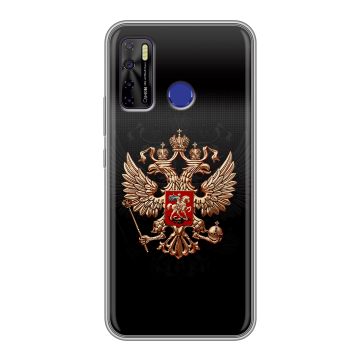 Силиконовый чехол на Tecno Camon 15 с принтом Герб России
