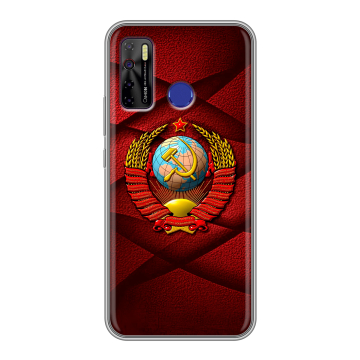 Силиконовый чехол на Tecno Camon 15 с принтом Герб СССР