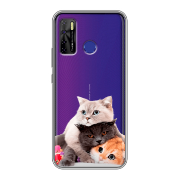 Силиконовый чехол на Tecno Camon 15 с принтом Кошки