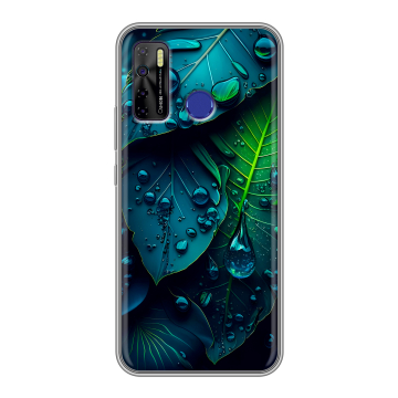 Силиконовый чехол на Tecno Camon 15 с принтом Листья