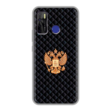 Силиконовый чехол на Tecno Camon 15 с принтом Герб России принт