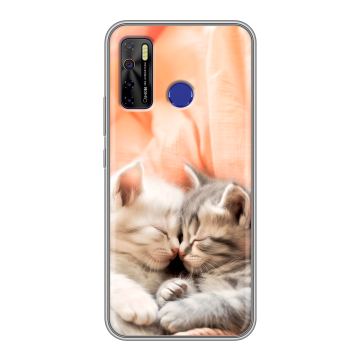Силиконовый чехол на Tecno Camon 15 с принтом Котята