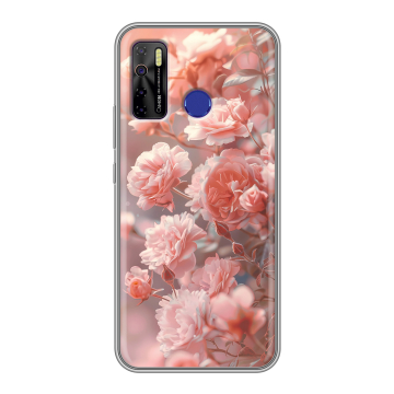 Силиконовый чехол на Tecno Camon 15 с принтом Розовые розы