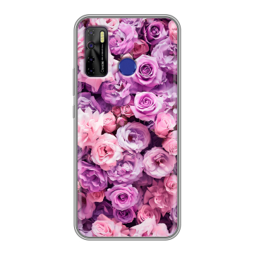 Силиконовый чехол на Tecno Camon 15 с принтом лавандовые розы Силиконовый чехол на Tecno Camon 15 с принтом лавандовые розы