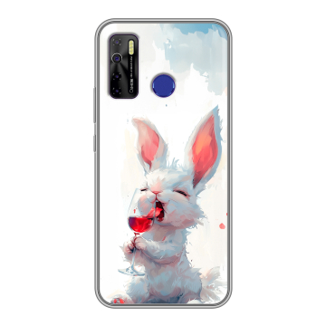 Силиконовый чехол на Tecno Camon 15 с принтом кролик зайчик