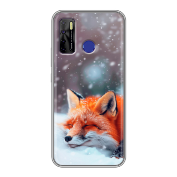 Силиконовый чехол на Tecno Camon 15 с принтом лиса