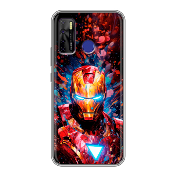 Силиконовый чехол на Tecno Camon 15 с принтом Железный человек Ironman