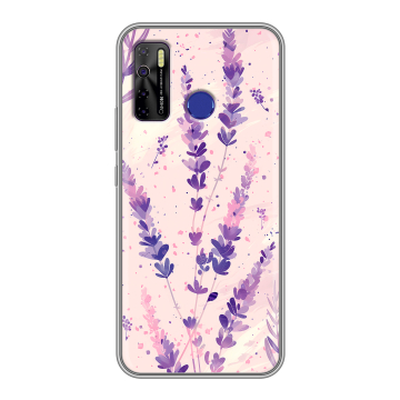 Силиконовый чехол на Tecno Camon 15 с принтом цветы лаванда Силиконовый чехол на Tecno Camon 15 с принтом цветы лаванда