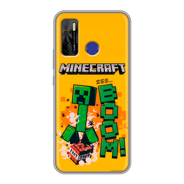Силиконовый чехол на Tecno Camon 15 с принтом Майнкрафт Minecraft