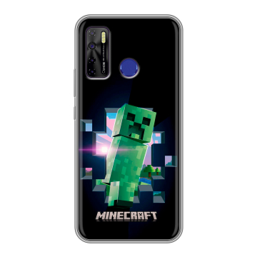 Силиконовый чехол на Tecno Camon 15 с принтом Майнкрафт Minecraft