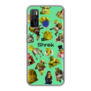 Силиконовый чехол на Tecno Camon 15 с принтом Шрек Shrek Силиконовый чехол на Tecno Camon 15 с принтом Шрек Shrek